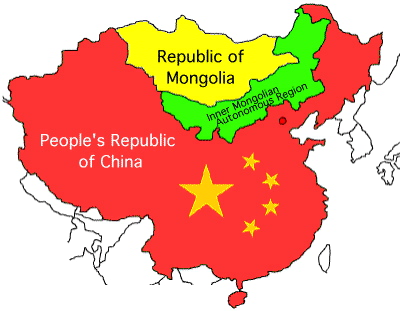 inner and outer mongolia map
